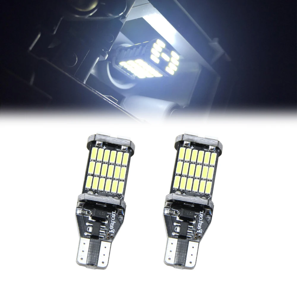 2 Pcs T15 W16W LED Inverse Ampoules 920 921 912 Canbus 4014 45SMD DC12V