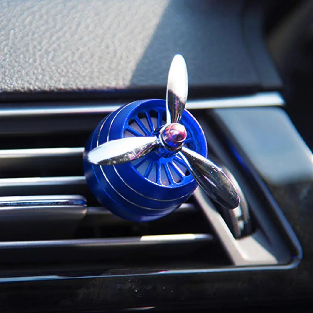 Мини Автомобильный Кондиционер Выход светодиодный свет свежий воздух, удаление запаха автомобиля ароматерапия 3 м/с вентилятор - Название цвета: blue
