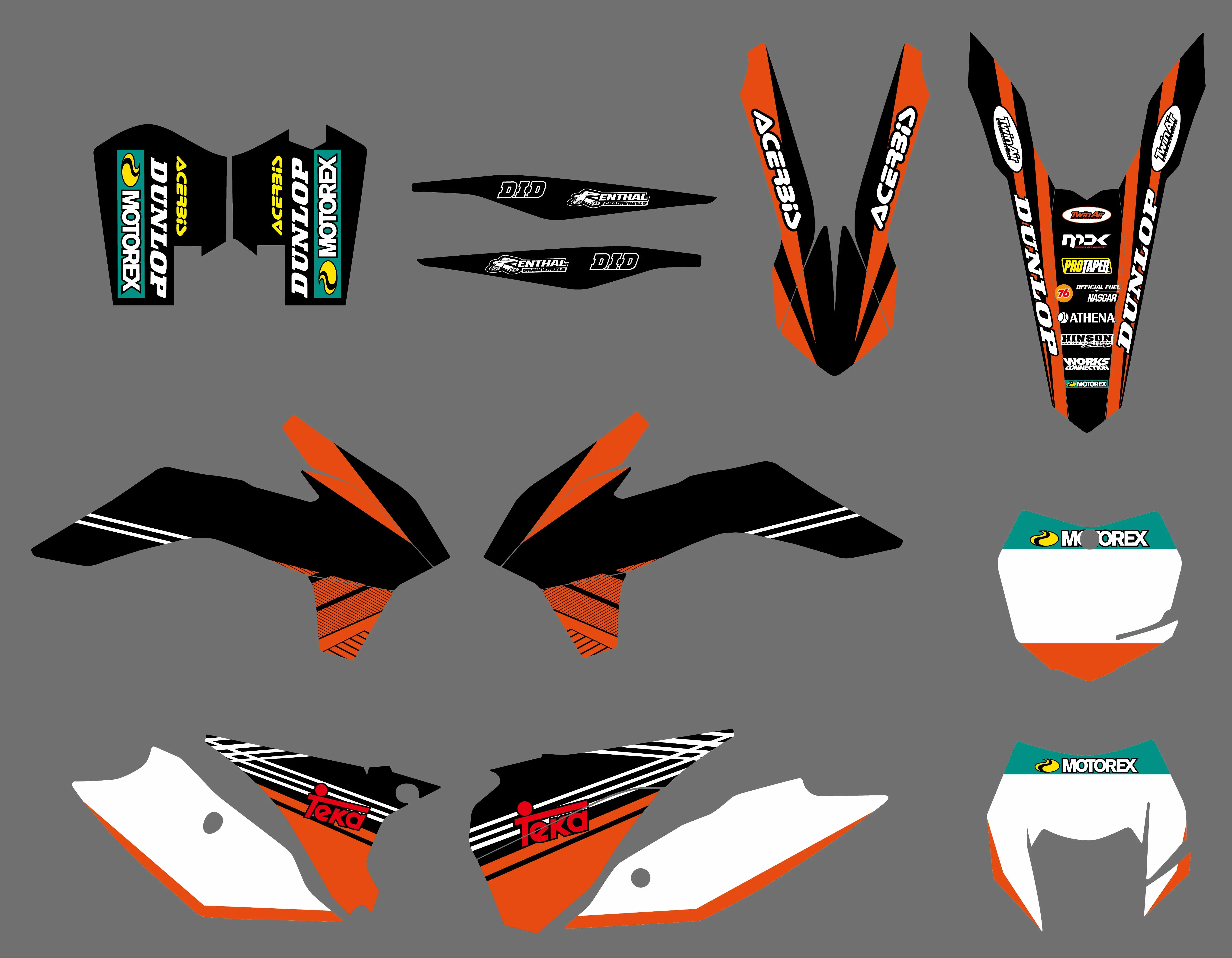 

NICECNC 1Set Matching Team Graphic Background Decal Sticker For KTM 125 200 250 300 350 450 500 EXC EXC-F XC-W XC-F XCF-W XCW