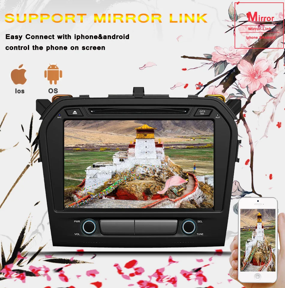 Discount 4G+64G Android 9.0 car dvd for SUZUKI GRAND VITARA 2015 2016 2017 2018 Car DVD Player gps navigation in dash car stereo Headunit 7