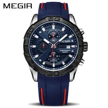 MEGIR Moda Esporte Men Watch Militar Do Exército Relógios de Silicone Da Marca Relogio masculino Homens Relógio de Quartzo Relógio de Pulso Hora Tempo Saat