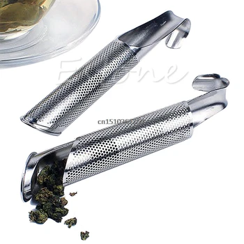 

Mesh Loose Pipe Stainless Steel Tea Leaf Infuser Spice Strainer Herbal Filter #Y05# #C05#