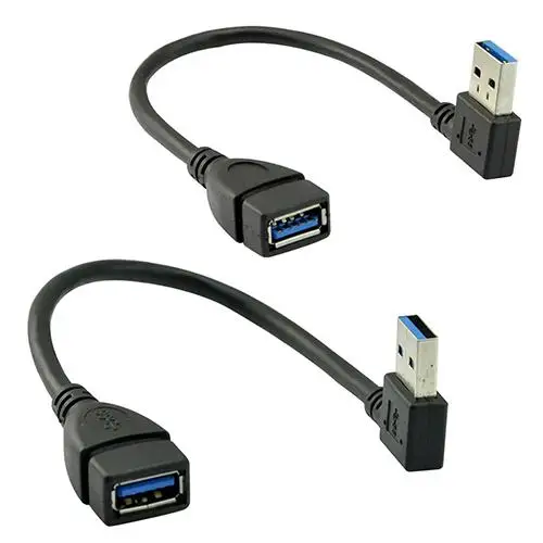 

2x USB 3.0 Left & Right Angle/ Up Down Angle Male to Female Extension Cables