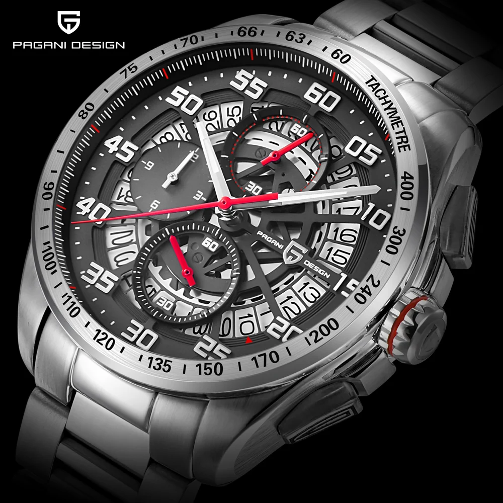 

Original PAGANI DESIGN Mens Watches Top Brand Luxury Sports Watch Men Chronograph Waterproof Quartz Watch Relogios Masculino