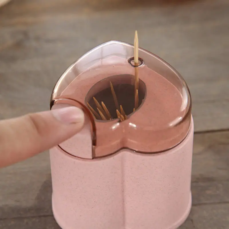 

Automatic Toothpick Holder Wheat Fiber Container European Style Home Decor Toothpick Storage Box Organizer Toothpick Dispenser