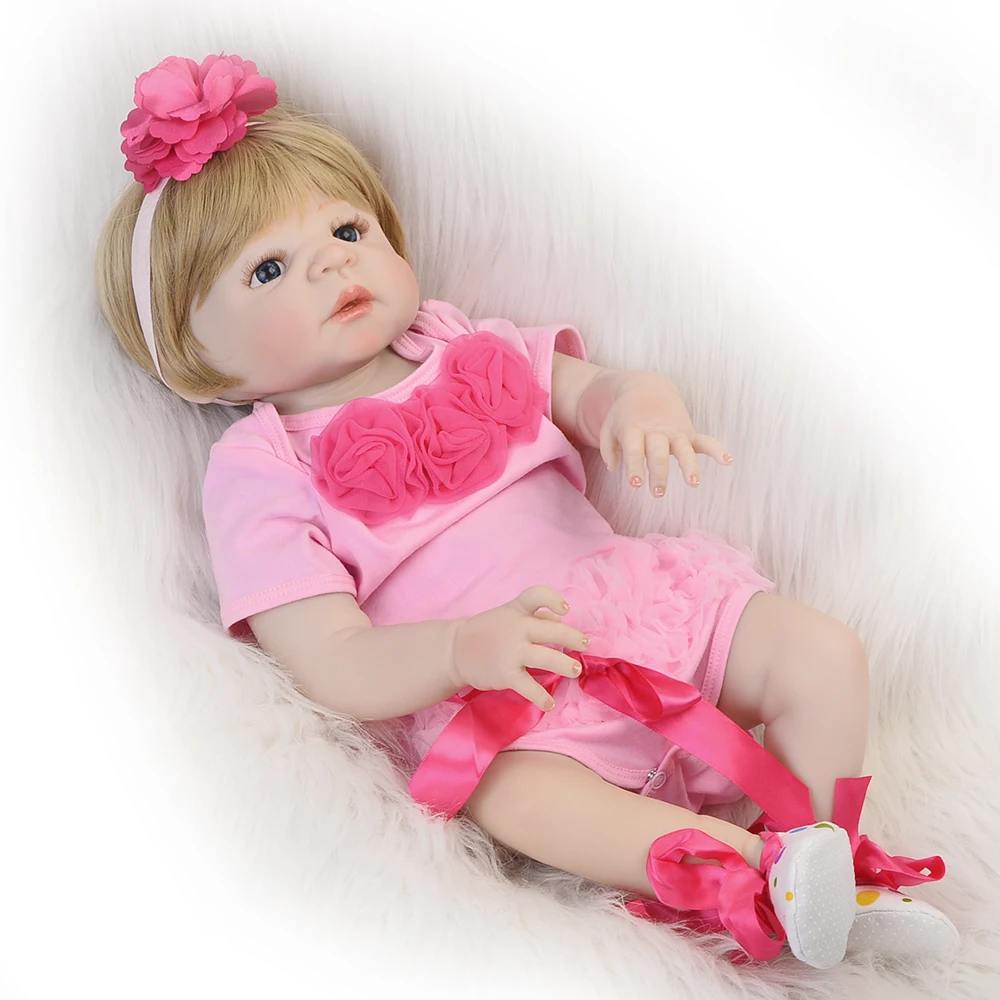 

57CM Bebe silicone Reborn baby girl Doll Lifelike Newborn princess Baby toddler Doll Menina Bonecas Bebes Reborn