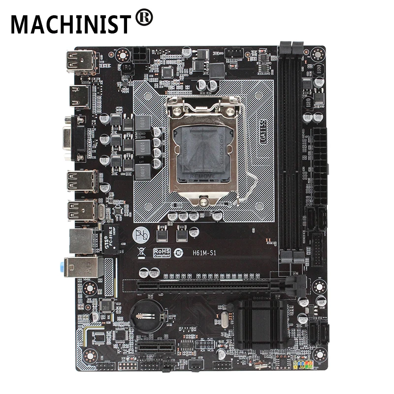 LGA 1155 H61 Socket материнская плата двухканальная память DDR3 Micro-ATX интегрированная графическая Поддержка Intel i3 i5 i7 H61M-S1 материнская плата