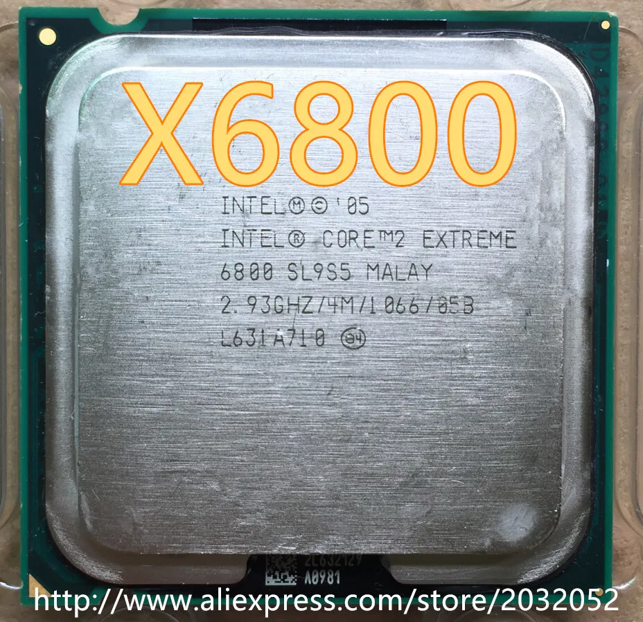 

lntel Core 2 X6800 CPU/LGA775/ConroeXE/FSB1066MHz/B2/HH80557PH0774M/2.93GHz/4MB L2/75W TDP (working 100% Free Shipping)