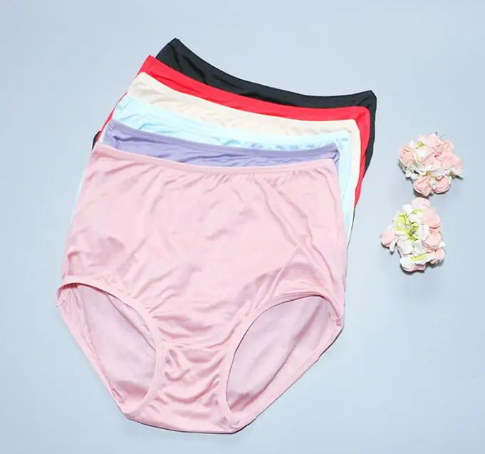

1PC 100% Silk Knit Women's Thin Type High Waist Underwear Briefs Lingerie M L XL SG006
