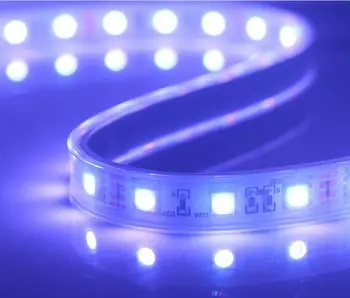 

UV(390nm-400nm) color LED strip 5050 SMD 12V flexible light 60LED/m,5m 300LED;waterproof in silicon tube;IP66;white pcb