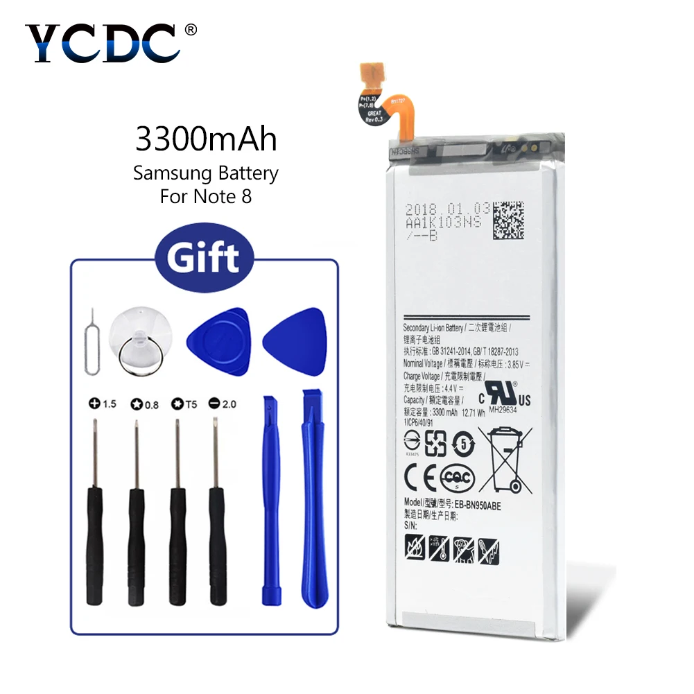 

EB-BN950ABE Battery For Samsung Galaxy Note 8 N9500 N9508 N950F + Repair Tools Note 8 SM-N9500 SM-N9508 SM-N950D SM-N950F