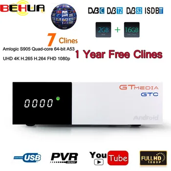 

[Genuine] GTC decoder DVB-S2 DVB-C DVB-T2 ISDB-T Amlogic S905D android 6.0 TV BOX 2GB 16GB BT4.0 Satellite Receiver Receptor GTC