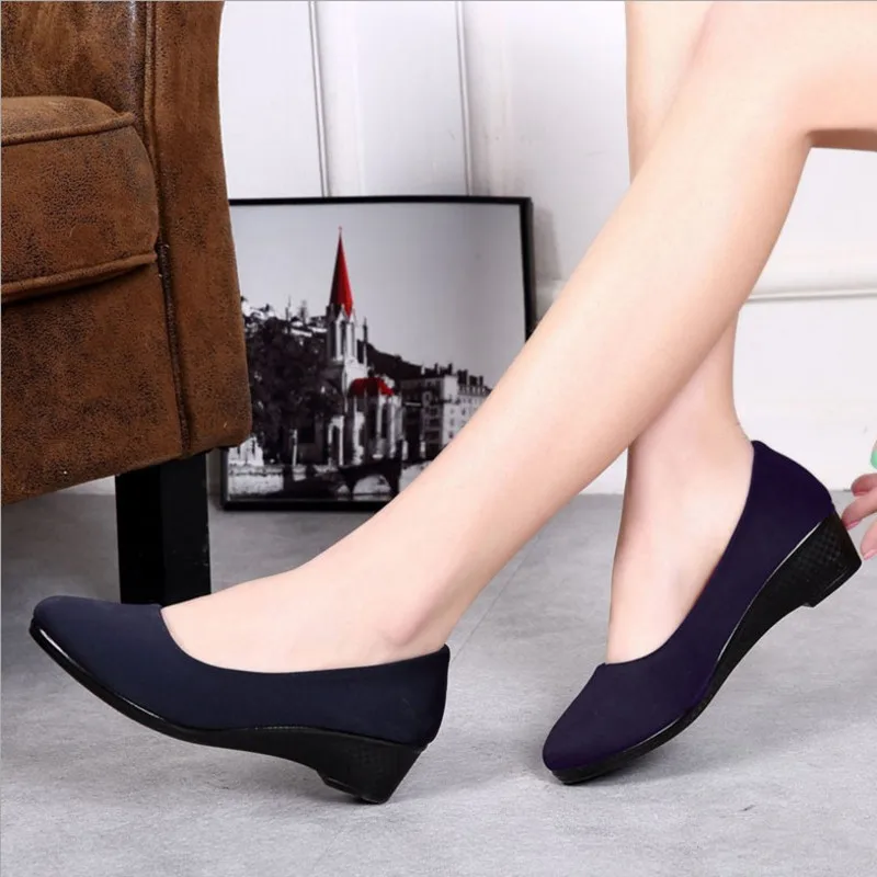 Женские туфли лодочки на низком каблуке с круглым носком|sapato feminino|ladies pumpsbrand pumps |