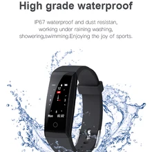 Высокое качество смарт-браслет Напульсники Цвет ЖК-дисплей Экран Фитнес браслет IP67Waterproof сердечного ритма Смарт-браслет для IOS Android телефон