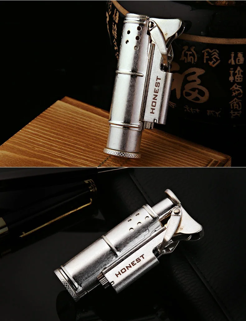 1pcs kerosene LIGHTER antique silver Oil metal lighters golden Creative