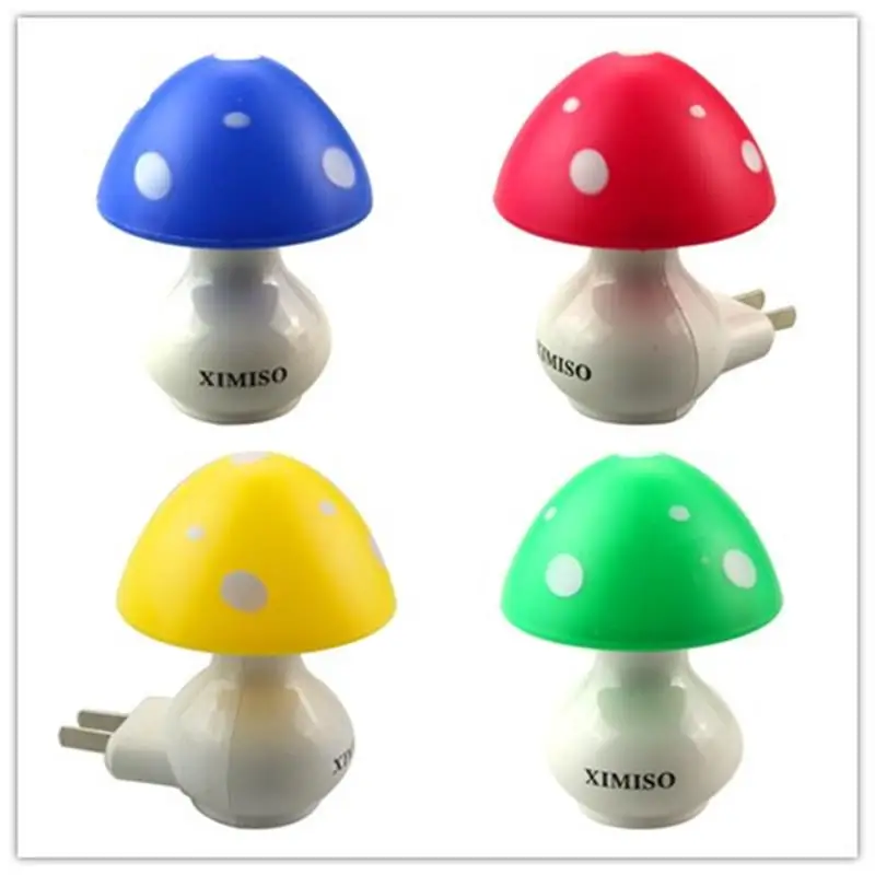 

5PCS Mini energy saving AC 0.02A Mushroom Wall Socket Light-controlled Sensor LED Night Light Lamp Home christmas gift
