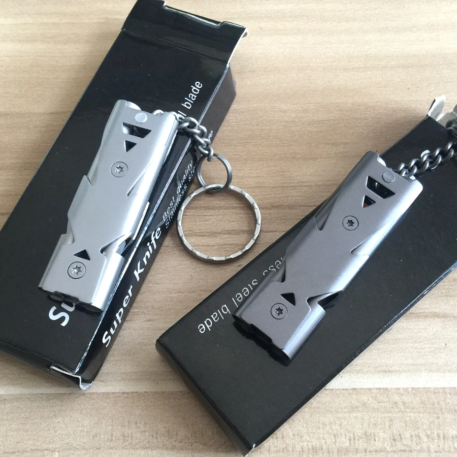 

2pcs Emergency Survival Kits Whistle Keychain for Hiking Camping Outdoor Sports Tools EDC gear Double Channel Whistle