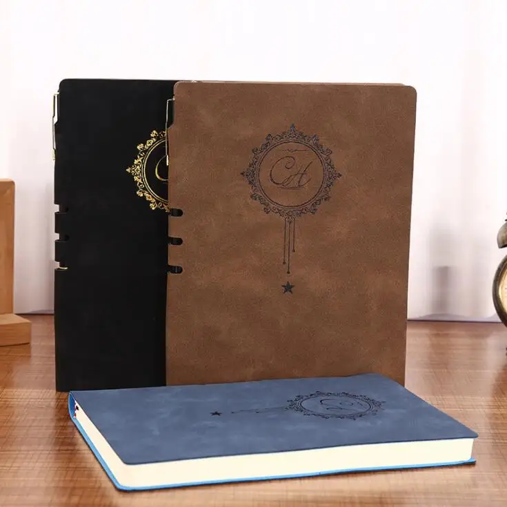 1PC Vintage PU Leather A5 Business Notebook Agenda Planner Schedule Journals Hard Cover Sketchbook Notepad Memo Book