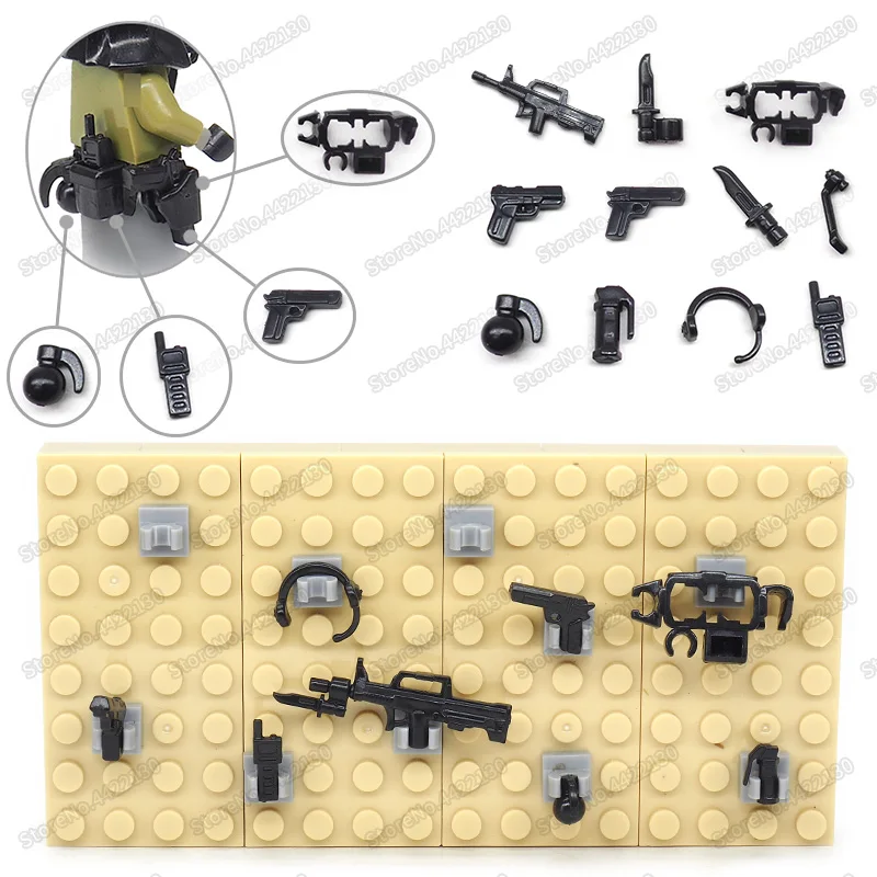 

Hot ww2 Weapons Military Blocks Belt Assembly Gun Army Figures Ordnance Soldier Military Compatible Other Building Blocks Toys