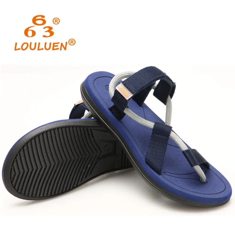 LOULUEN Brand Men's Sandals Summer Boy Sandals Vietnamese Sandals Outdoor Couples Personality Tide Beach Flip-Flops Men Slippers (17)