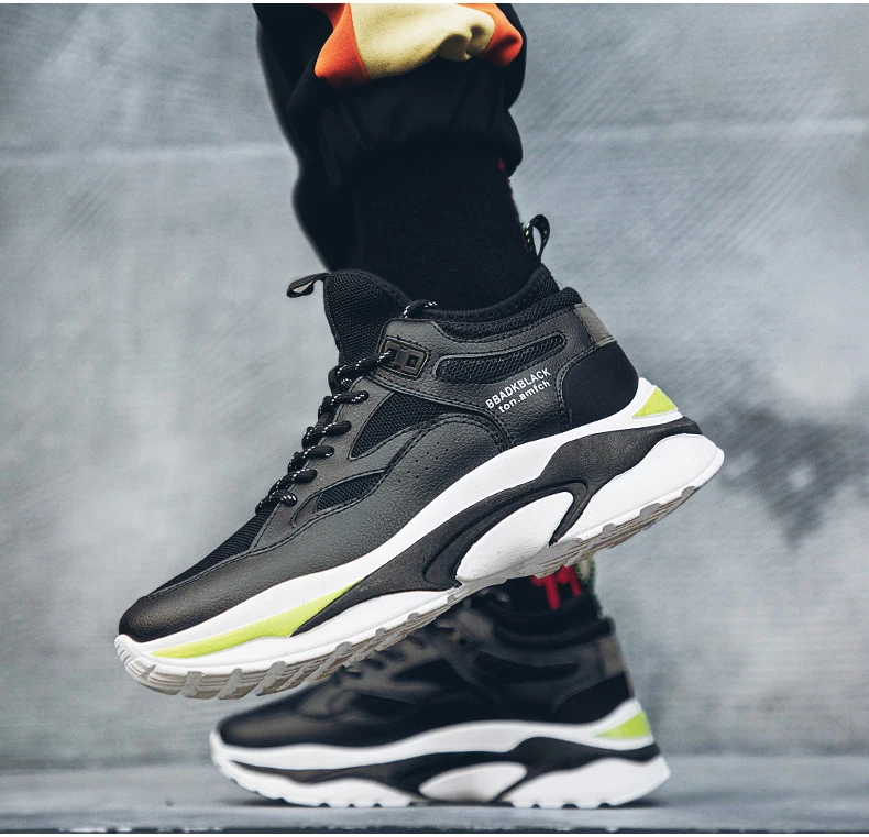 Men's Chunky Trainers Sneaker Dad Shoes High Platform Men Sneakers Luxury Brand Breathable Black And White Sneakers Men Platform (6)