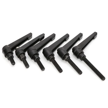 

M8 16-60mm Alloy Clamping Lever Machinery Adjustable Handle Locking External Male Thread Knob Hex Screws