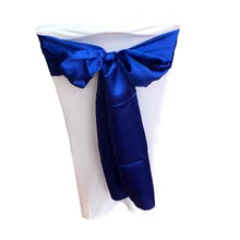 Набор из 50 Темно-синих " x 108" повязок для стула Сатиновые ленты для стула бант украшение для свадебной вечеринки