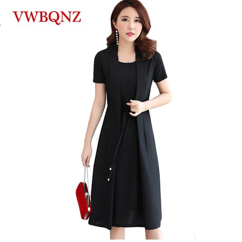 

Fashion Dress Women's clothing 2018 New Summer Short Sleeve Middle-aged Mother Temperament Slim Dress Plus Size 5XL Ladies Dress