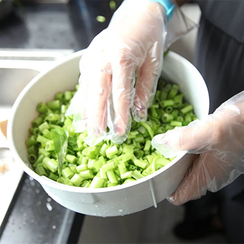 Легкие одноразовые перчатки одноразовые пластиковые перчатки прозрачные экологически чистые перчатки для DIY кулинарные кухонные принадлежности 100 шт./лот