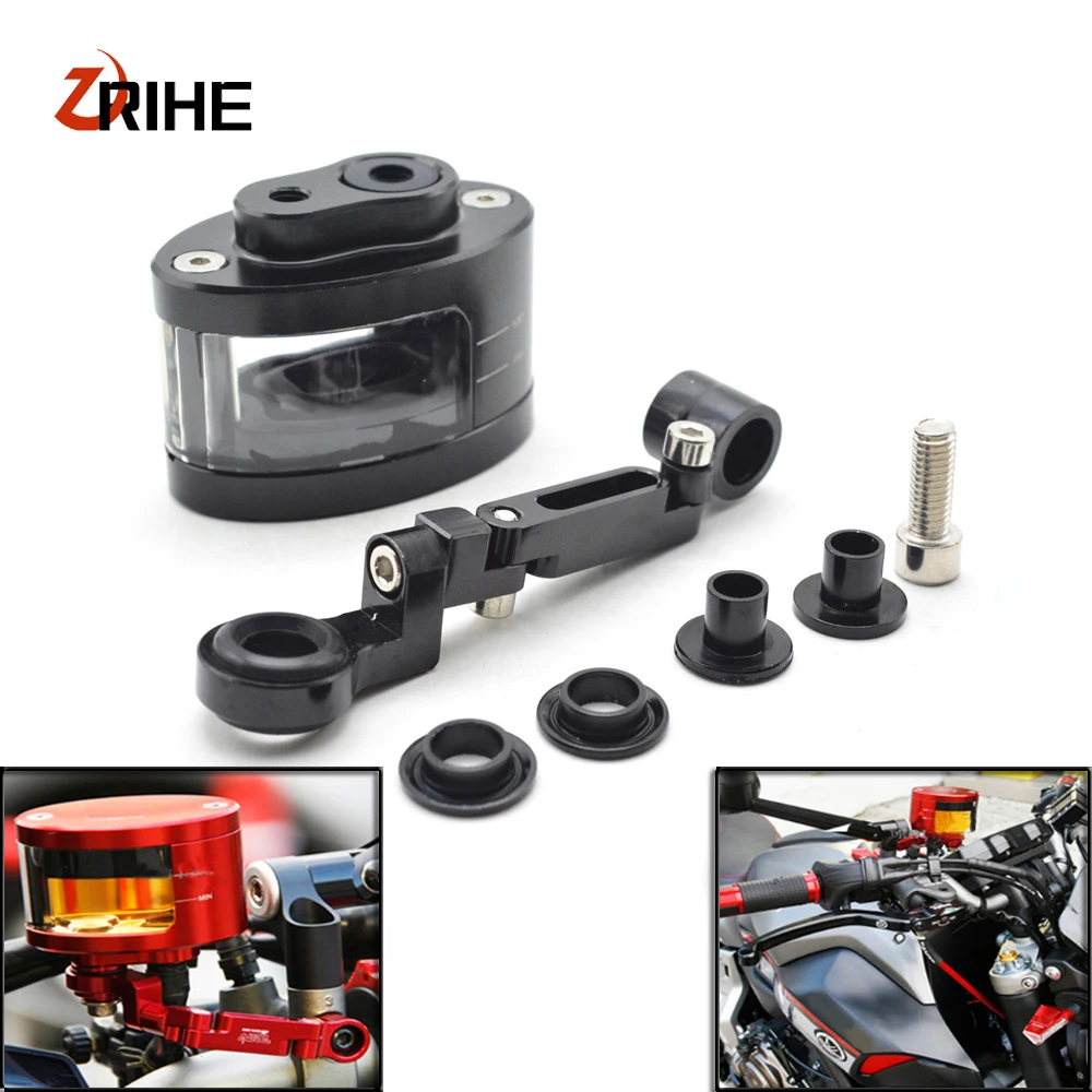 Universal Motorcycle Brake Fluid Reservoir Oil Tank with mounting kit For Yamaha MT01 MT02 MT03 MT07 MT09/Tracer MT10 MT25 / ABS