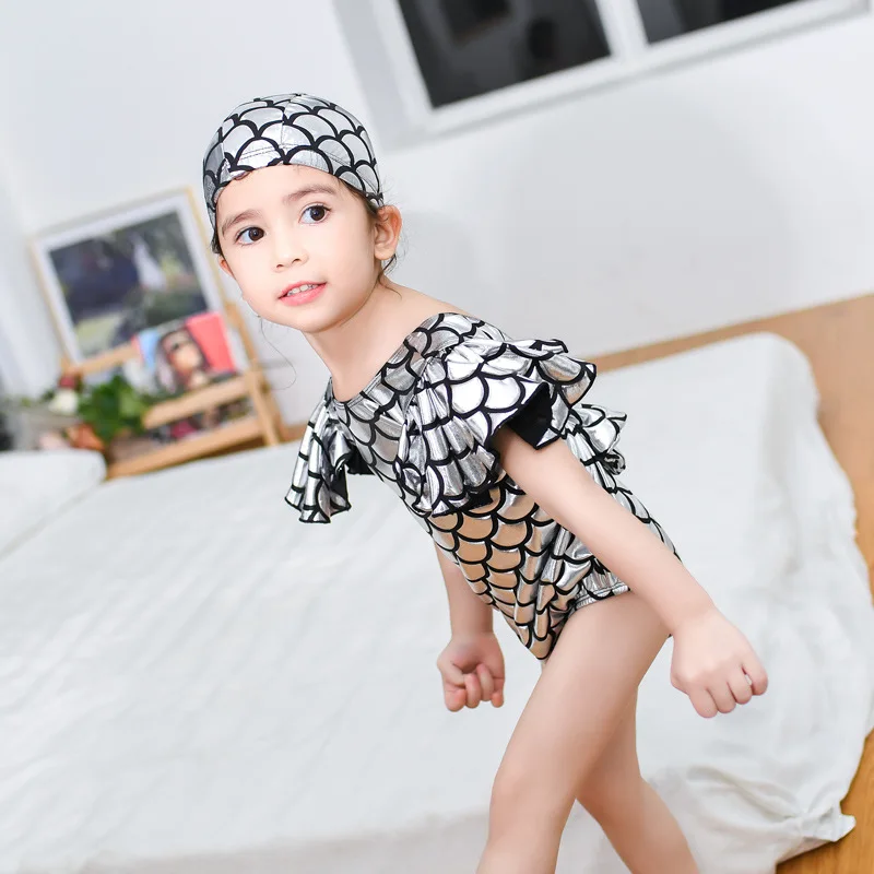 Малышка Русалочка милый комплект бикини купальники детская пляжная одежда