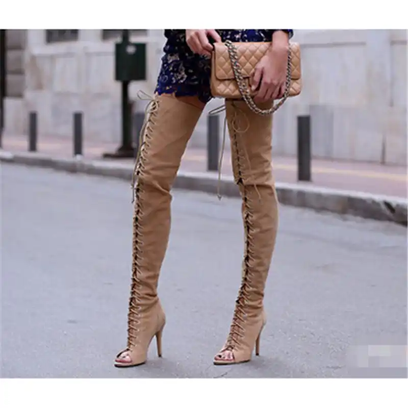 blue thigh high cowboy boots
