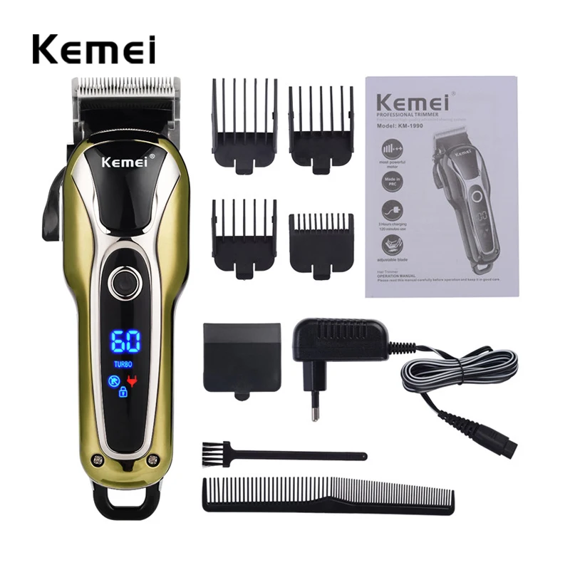 

Kemei Professional Hair Clipper Trimmer Electric Haircutting Razor Men Cutting Machine Clipper Barber Tool Shaver Men 110-240V