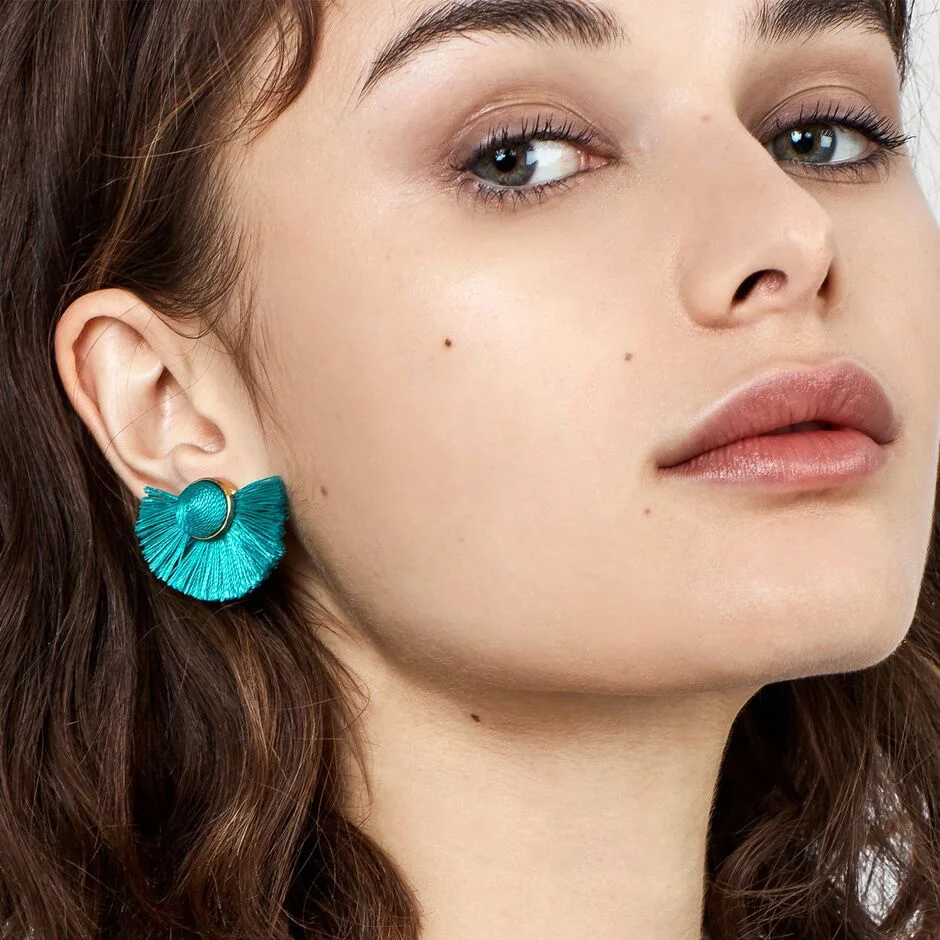 

Fashion Vintage Big Fan Shaped Earrings Tassel Earrings Drops Chandelier Fringed Earrings Jewelry Brincos