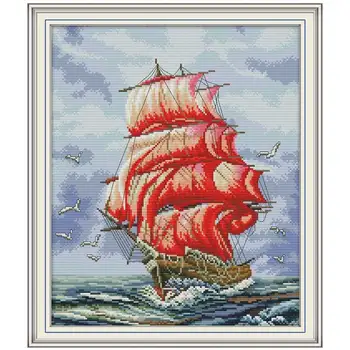 

Everything is going smoothly ship counted 11CT 14CT Cross Stitch Set DIY DMC Cross-stitch Kit Embroidery Needlework FA009