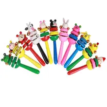 Беспроводной инструмент игрушки для девочек мальчиков 2 шт Детские игрушки деревянные, с животными из мультиков деревянный колокольчик инструмент случайный стиль