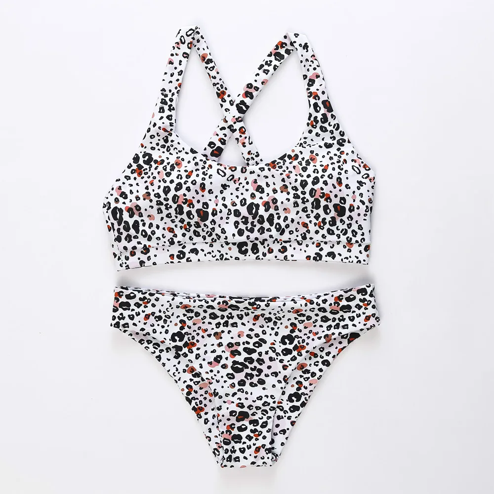 

Women's Sexy Bikini Set Swimwear Biquini Fashion Leopard Print Bandage Push Up Swimwear Beachwear