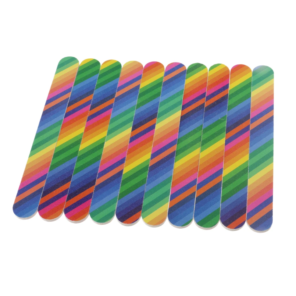 10pcs Dual Sided Salon Nail Files Sanding Buffer For Nail Art Tips Polishing Manicure Tools Nail Files Emery Board