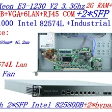 1U брандмауэра Intel четырехъядерный Xeon E3-1230 V2 3,3G с 8 Порты 6*1000 м 82574L гигабитная Сетевая интерфейсная карта 2* для программирования в производственных условиях 2G Оперативная память 1Гб CF