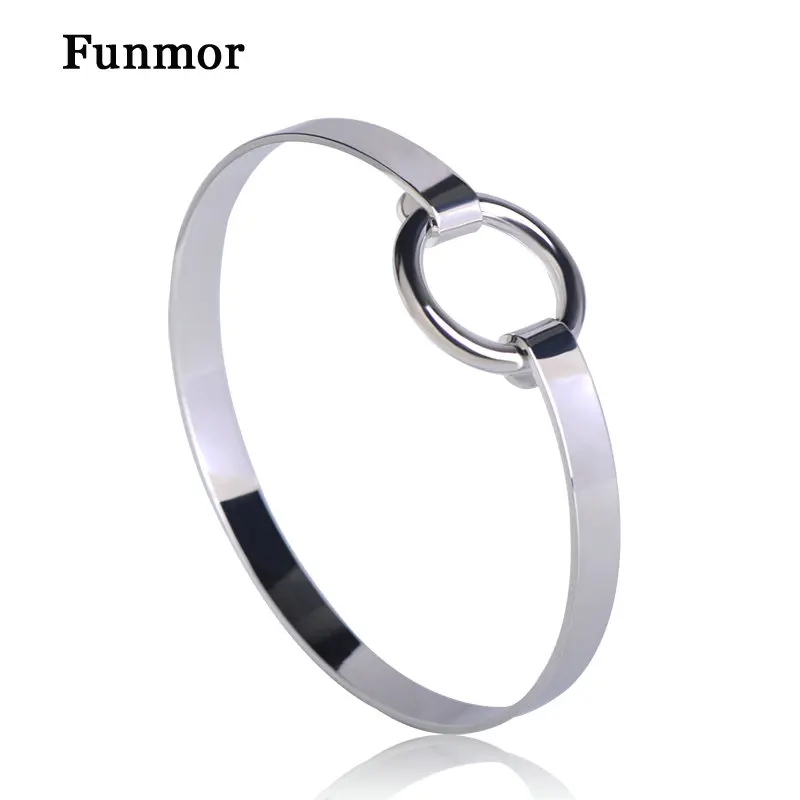 

Funmor Round Circle Wide Bracelet Copper Bangle Women Men Hand Jewelry Engagement Party Routine Decoration Love Bracelets Gifts