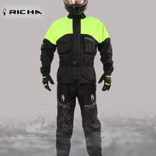 RICHA мотоциклетный Воздухопроницаемый плащ для мужчин и женщин летний водонепроницаемый костюм Взрослый Сплит дождевик и брюки дождевик
