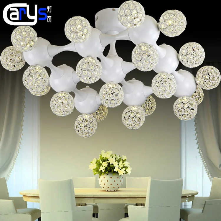 

northern American retro, wrought iron crystal droplight of sitting room dining-room art exhibition, lamps and lanterns