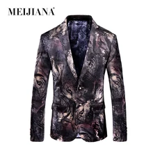 MEIJIANA бренд мужской блейзер узор смокинг Повседневная мода свадебное платье с курткой приталенный Блейзер