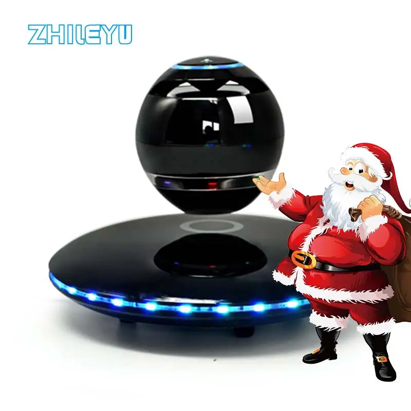 Магнитный левитирующий Bluetooth динамик Портативный беспроводной стерео бас динамик s с красочным светодио дный Ом 360 градусов вращения с Micropho купить на AliExpress