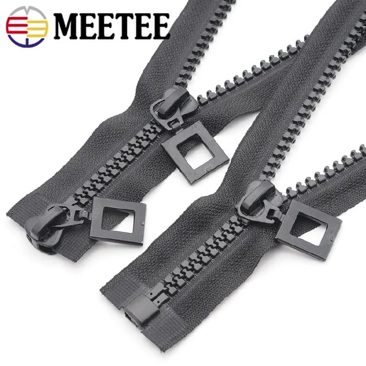 

1Pc 8# Square Zip Head Open-end Resin Zipper For Down Jacket Coat Sleeping Bags Zips For Sewing DIY Garments Accessories