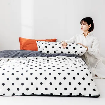 

Cotton bedding set white blue flower bed linen duvet cover set Pastoral bed sheet duvet cover 2019 bed