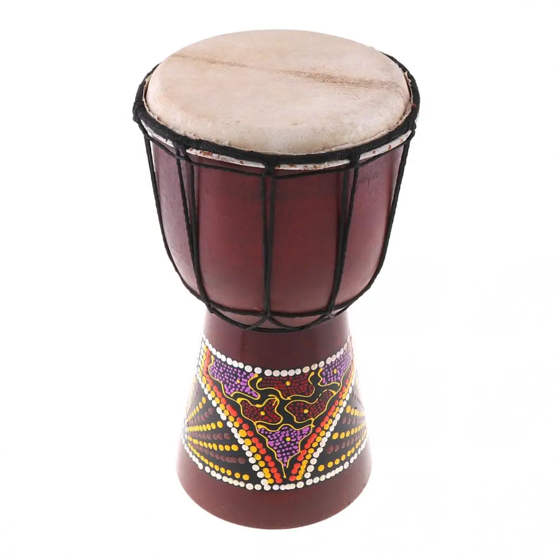 6 Inch Professional African Djembe Drum Classic Painting Wood Goat Skin