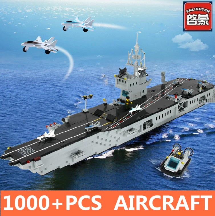 

ENLIGHTEN CombatsZone Military Nimitz Aircraft-Carrier Battleship Hovercraft Model Building Blocks minifig Kids Toys Gift