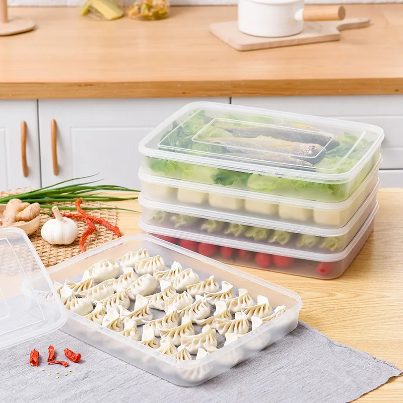 

Household Dumpling Boxes Refrigerator Fresh-keeping Boxes Receiving Boxes Frozen Dumpling Wonton Box