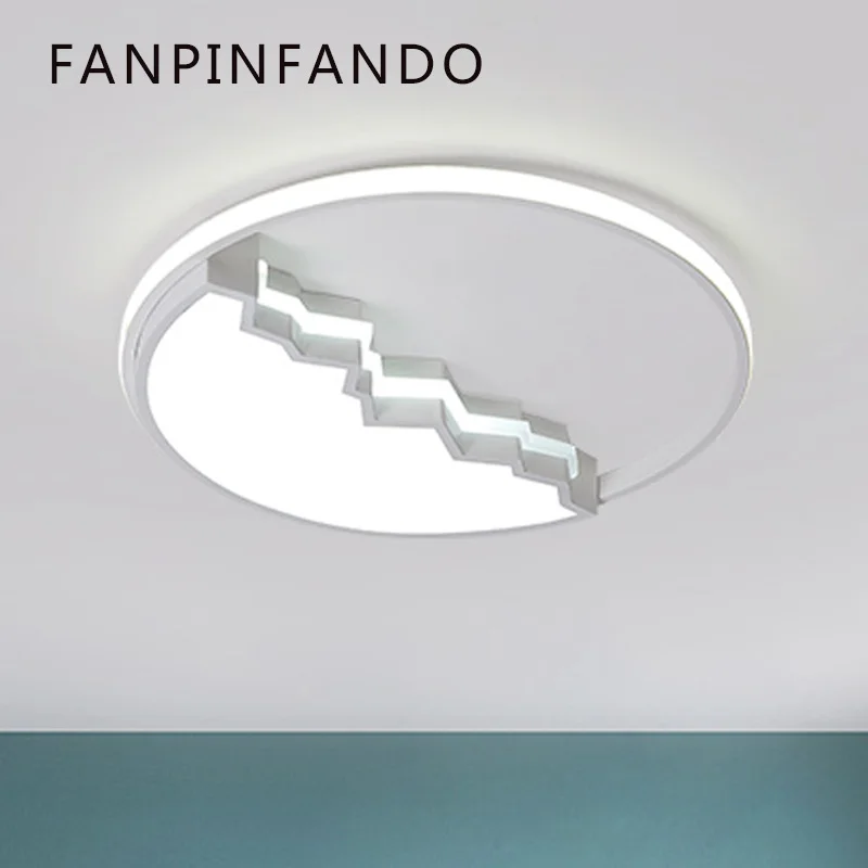 

New Modern Led Ceiling Lights for Bedroom Living room hallway Surface mounted black white Rings circle Lustre Ceiling lamp